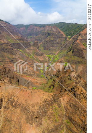 Hawaii Kauai Island Waimea Canyon Aerial photograph 8918237