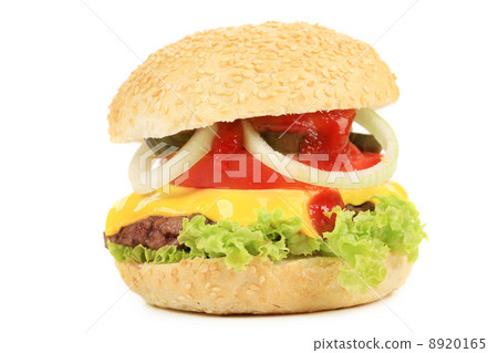 Appetizing fast food hamburger. 8920165