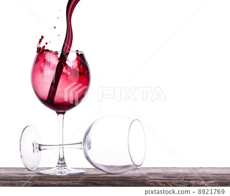 pair of full and empty wine glasses pair of full and empty wine glasses 8921769