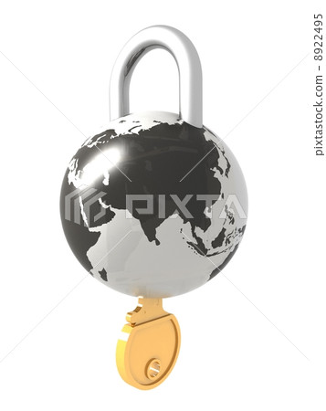 Planet the earth as a lock with a key in it Planet the earth as a lock with a key in it 8922495