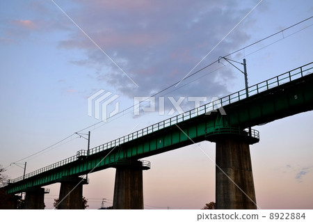 JR Hachimaki Line Iruma river bridge 8922884