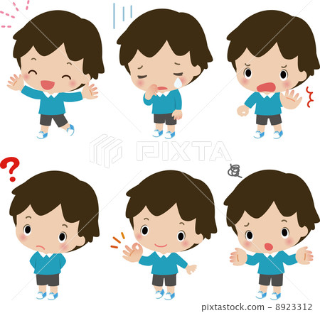 Various facial expressions of small boys 8923312