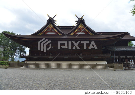 Kibitsu神社國寶廳·主樓Kibitsu建築物fenibou入口建築物建造傳說Momotaro岡山 8931163