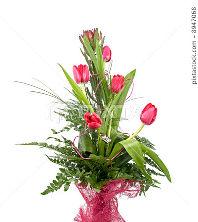 Bouquet of beautiful red tulips 8947068