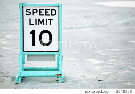 Posted speed limit on beach Posted speed limit on beach 8948838
