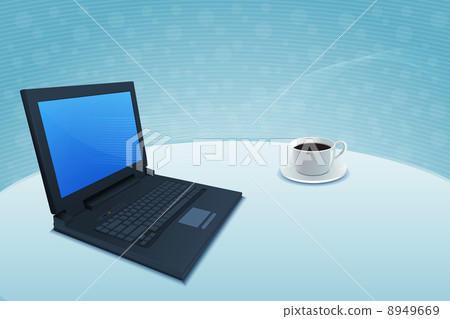 laptop with coffee 8949669