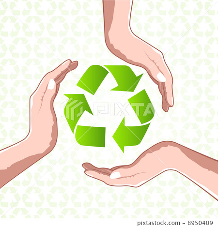 recycle icon with hands 8950409