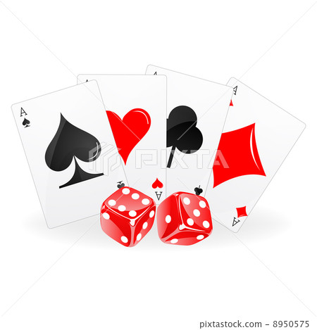 playing card with dice 8950575