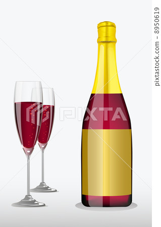 wine glass with bottle 8950619