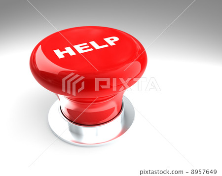 red help button 3d - Stock Illustration [8957649] - PIXTA