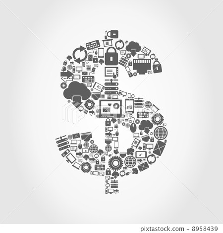 Computer dollar - Stock Illustration [8958439] - PIXTA