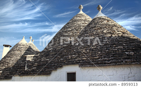 trulli and blue sky trulli and blue sky 8959313