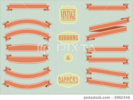 vintage banners and ribbons vintage banners and ribbons 8960348