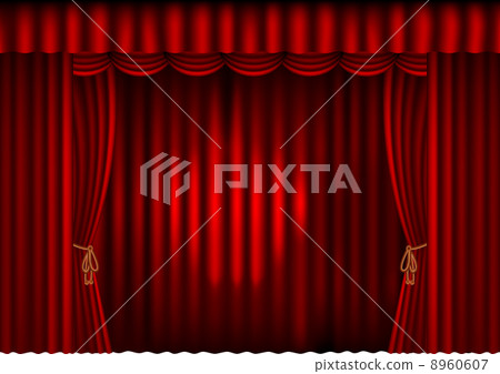 red curtains with spotlight 8960607