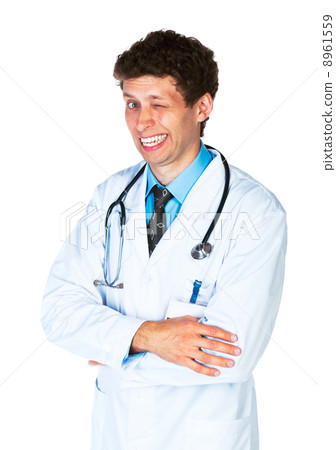 Portrait of a smiling male doctor on white Portrait of a smiling male doctor on white 8961559