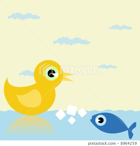 Duck and fish Duck and fish 8964259
