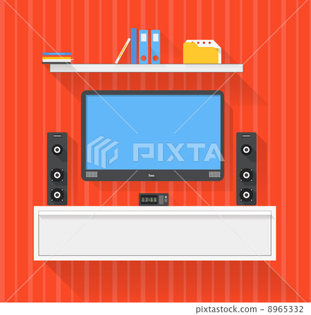 Modern home media entertainment system illustration 8965332