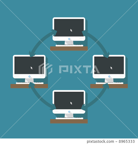 Abstract computer network scheme 8965333