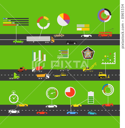 Transportation scheme with infographic elements Transportation scheme with infographic elements 8965334