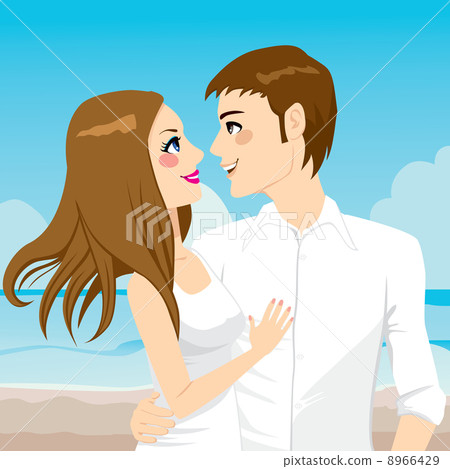 Couple Hugging On Beach 8966429