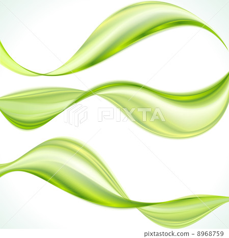 Set of abstract green wave - Stock Illustration [8968759] - PIXTA