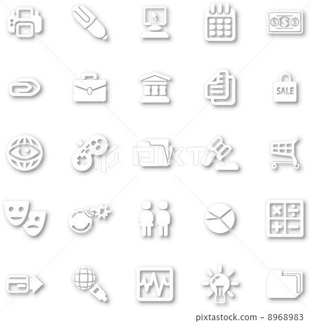 White minimalist icon set 8968983