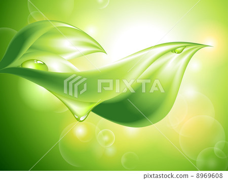 Abstract green background with leaves 8969608