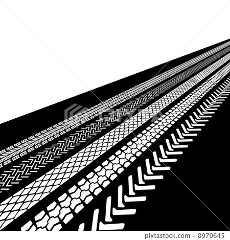 tire prints, vector illustration 8970645