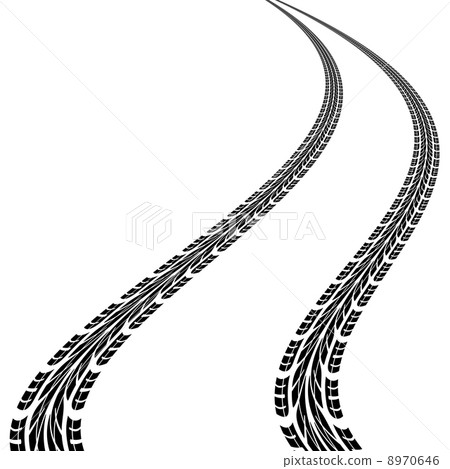 tire prints, vector illustration 8970646