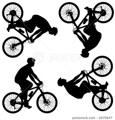 Silhouette of a cyclist male.  vector illustration. 8970647