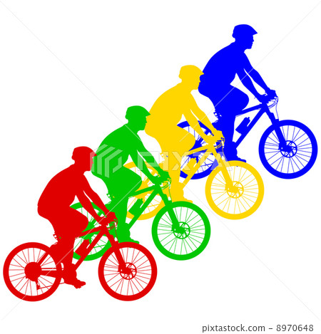 Silhouette of a cyclist male.  vector illustration. 8970648