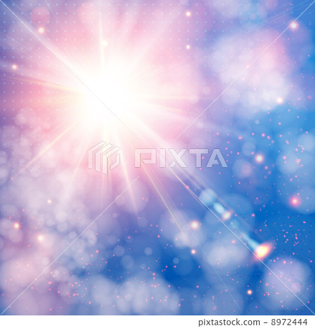 Shining sun with lens flare. Soft background with bokeh effect. Shining sun with lens flare. Soft background with bokeh effect. 8972444