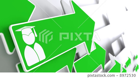 Graduate Icon on Green Arrow. - Stock Illustration [8972530] - PIXTA