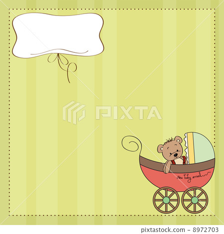 funny teddy bear in stroller 8972703