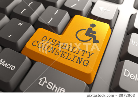 Disability Counseling on Keyboard Button. 8972908