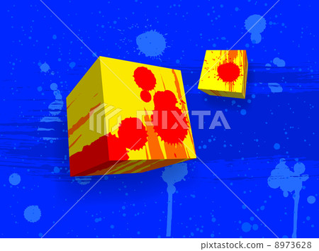 Abstract grungy cubes 8973628