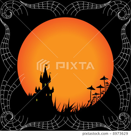 Halloween frame with castle Halloween frame with castle 8973629