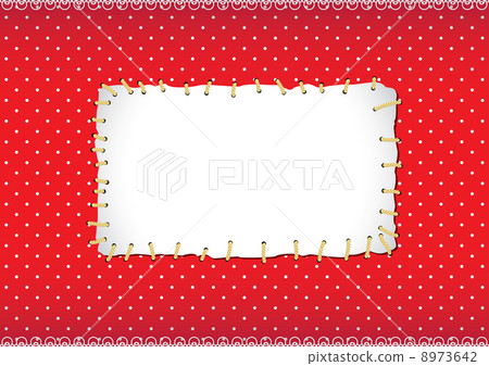 Polka dot frame with stitched patch 8973642