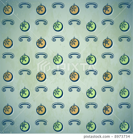 Grungy pattern with Christmas baubles 8973734