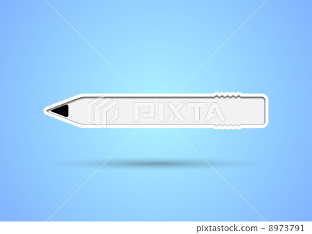 Pencil shaped sticker with eraser 8973791