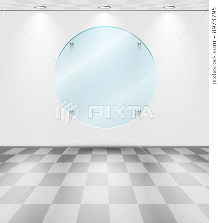 Room with round glass placeholder 8973795