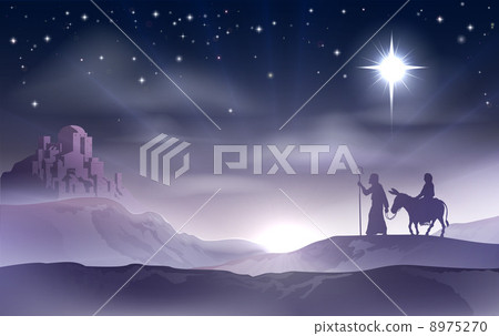 Mary and Joseph Nativity Christmas Illustration Mary and Joseph Nativity Christmas Illustration 8975270