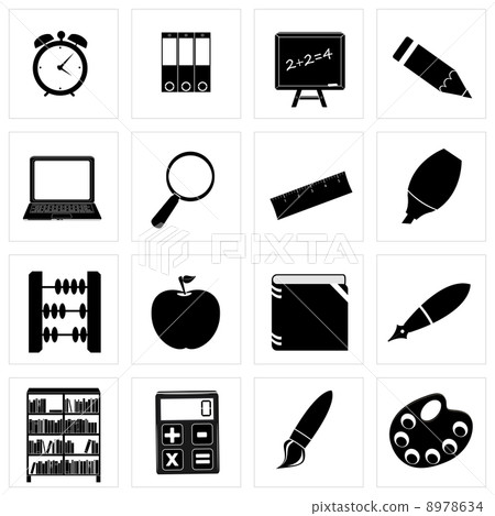 Different school icon silhouettes vector illustration set3 8978634