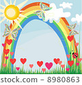 Summer rainbow and butterflies 8980863