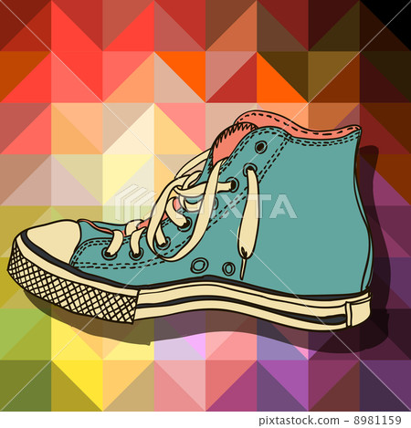 Vector colored pattern gym shoes Vector colored pattern gym shoes 8981159