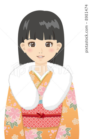 和服新年女性和服無袖連衣裙成人 8981474