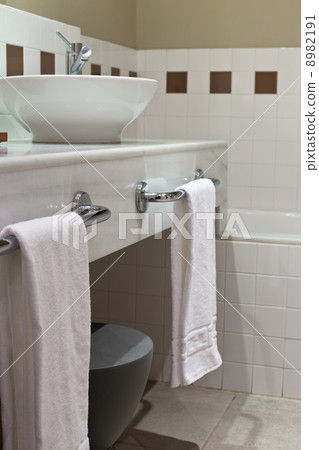 Hotel Bathroom in White Tones 8982191