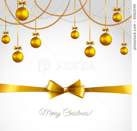 Vector Merry Christmas greeting card - Stock Illustration [8982699] - PIXTA