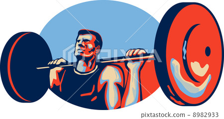 Weightlifter Lifting Weights Retro Weightlifter Lifting Weights Retro 8982933