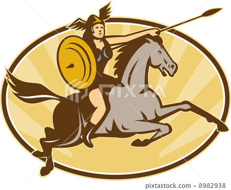 Valkyrie Riding Horse Retro 8982938